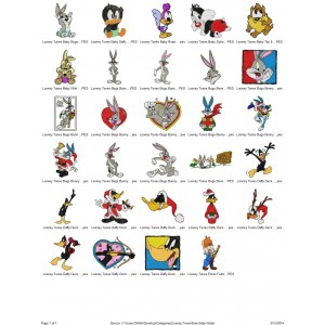 Package 29 Looney Tunes 01 Embroidery Designs